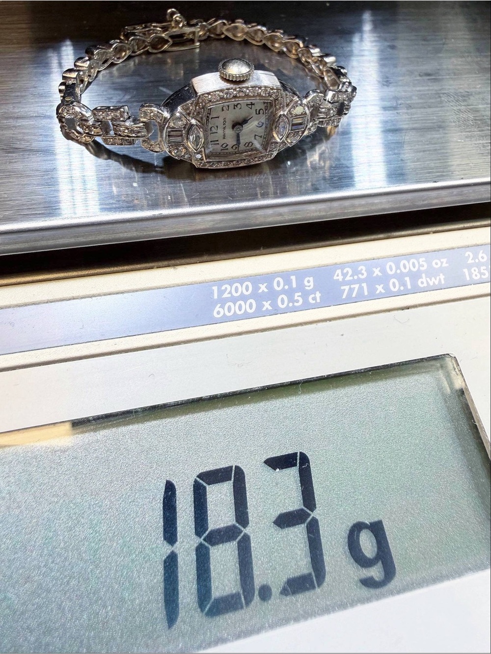 Art Deco Vintage Hamilton Platinum & 14k white gold 1.25CTW Natural Diamond - Picture 13 of 13